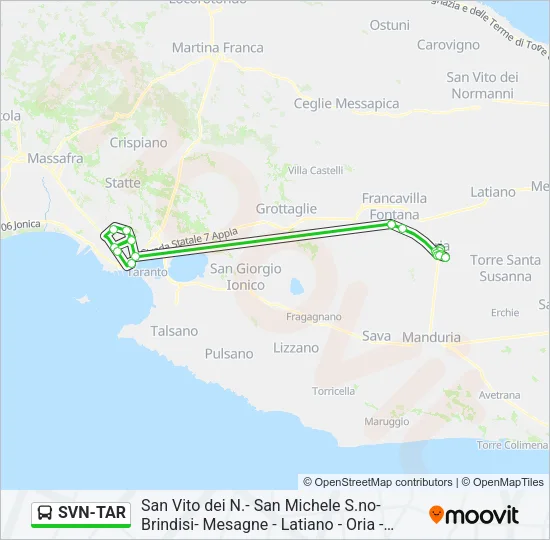 SVN-TAR Bus Line Map