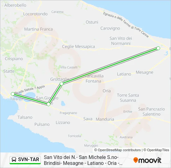 SVN-TAR Bus Line Map