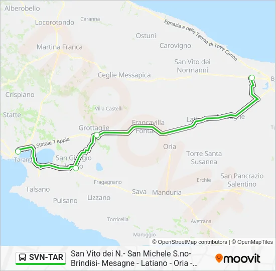 SVN-TAR Bus Line Map