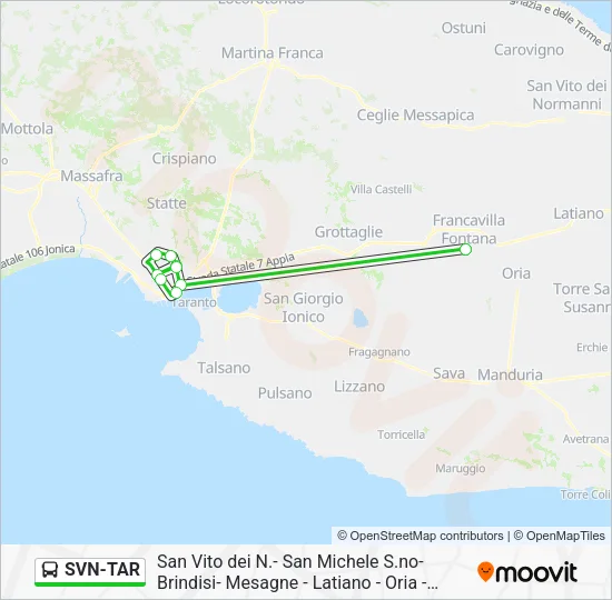 SVN-TAR Bus Line Map