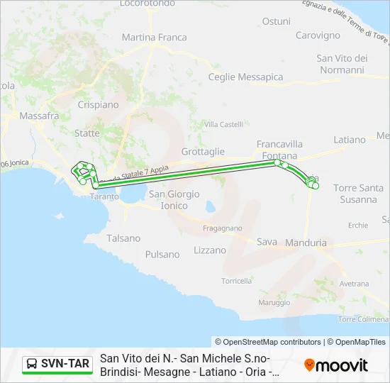 SVN-TAR Bus Line Map