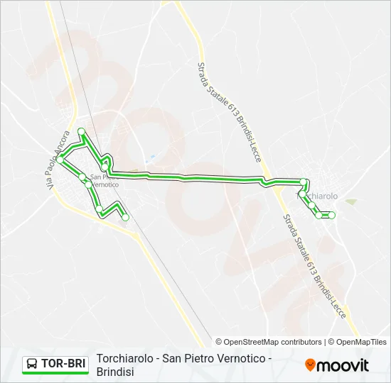 TOR-BRI Bus Line Map