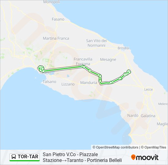 TOR-TAR bus Line Map