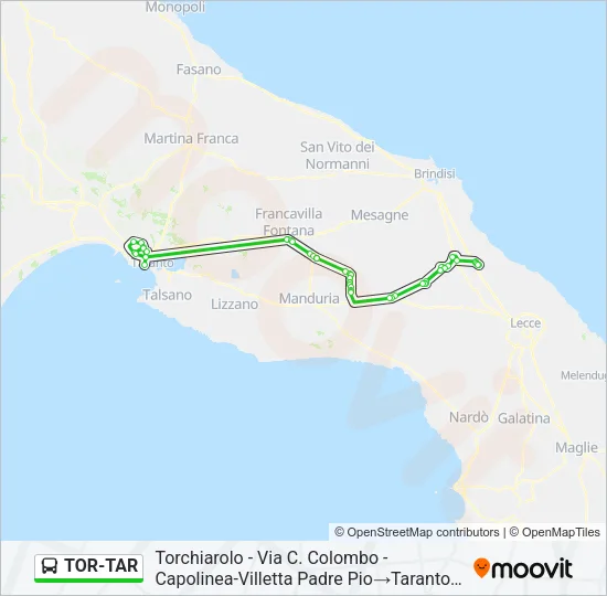 TOR-TAR Bus Line Map