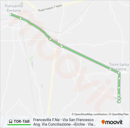 TOR-TAR Bus Line Map