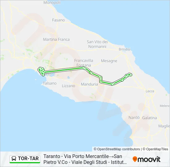 TOR-TAR Bus Line Map