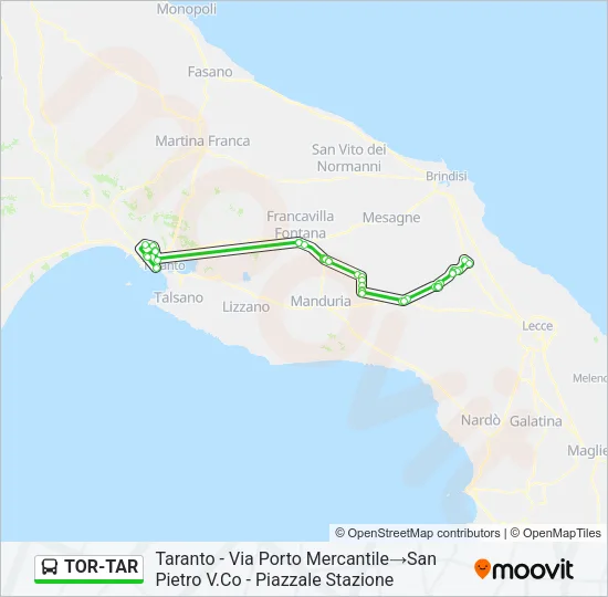 TOR-TAR Bus Line Map