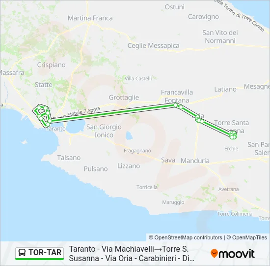TOR-TAR Bus Line Map