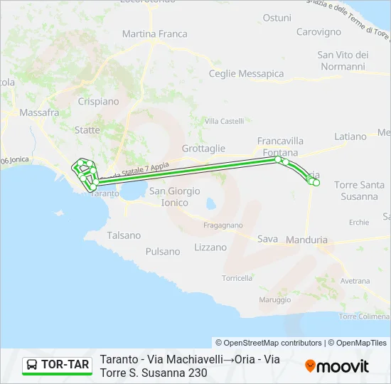 TOR-TAR Bus Line Map