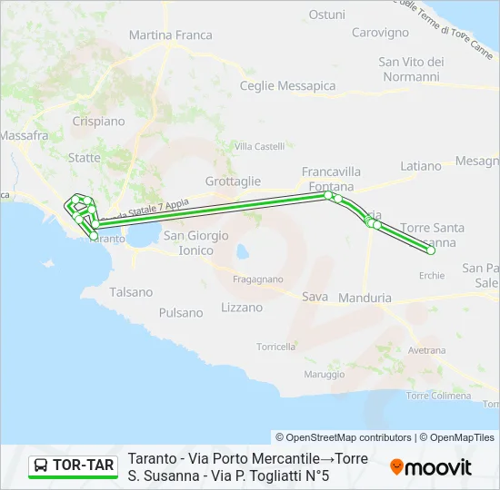 TOR-TAR Bus Line Map