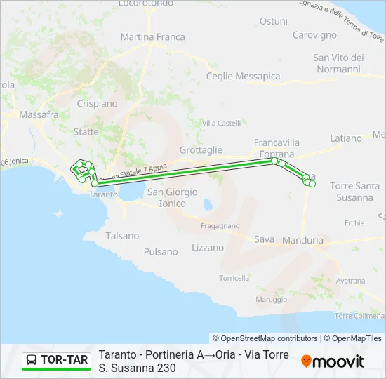 TOR-TAR Bus Line Map