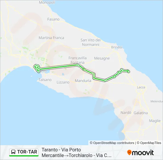 TOR-TAR Bus Line Map