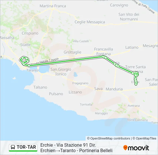 TOR-TAR Bus Line Map