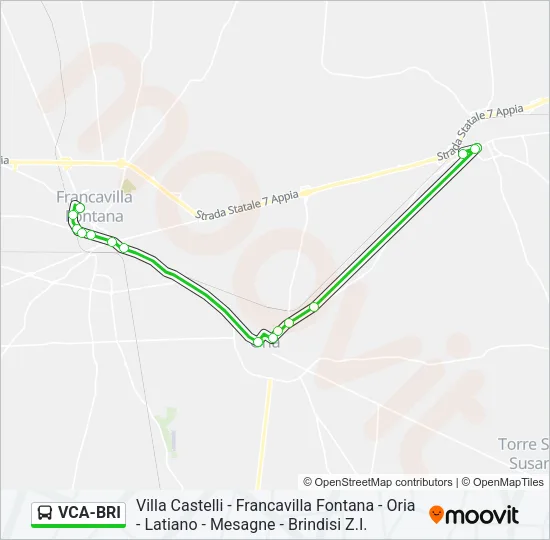 Percorso linea bus VCA-BRI