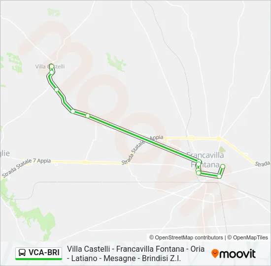 Percorso linea bus VCA-BRI