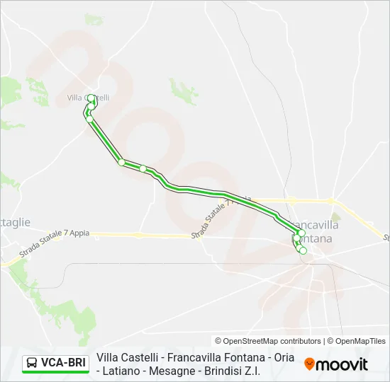 Percorso linea bus VCA-BRI