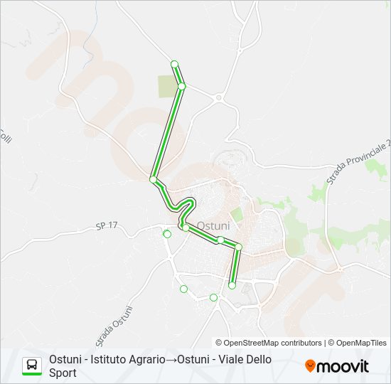 Percorso linea bus OST-URBN