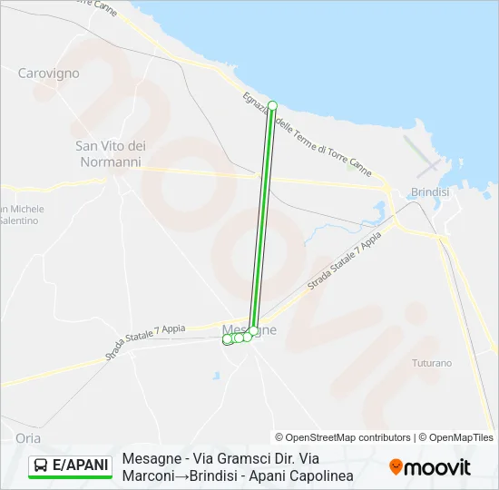 E/APANI Bus Line Map