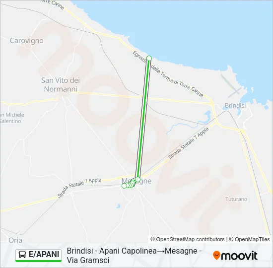 E/APANI Bus Line Map