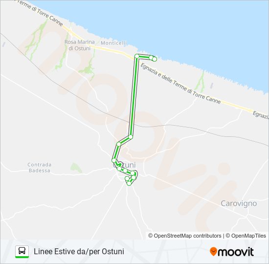 E/OSTUNI bus Line Map