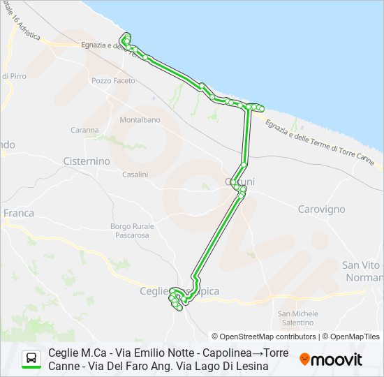 E/TCANNE bus Line Map