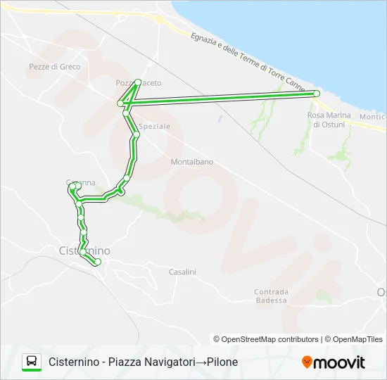 E/TCANNE Bus Line Map