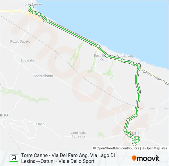 E/TCANNE Bus Line Map