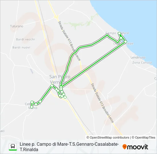 E/TRINAL Bus Line Map