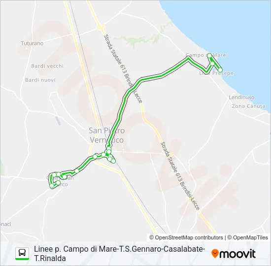 E/TRINAL Bus Line Map
