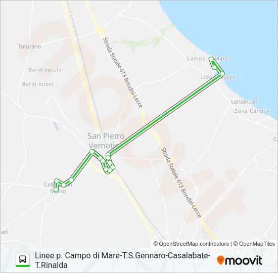 E/TRINAL Bus Line Map