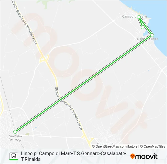 E/TRINAL Bus Line Map