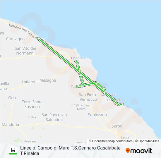 E/TRINAL Bus Line Map