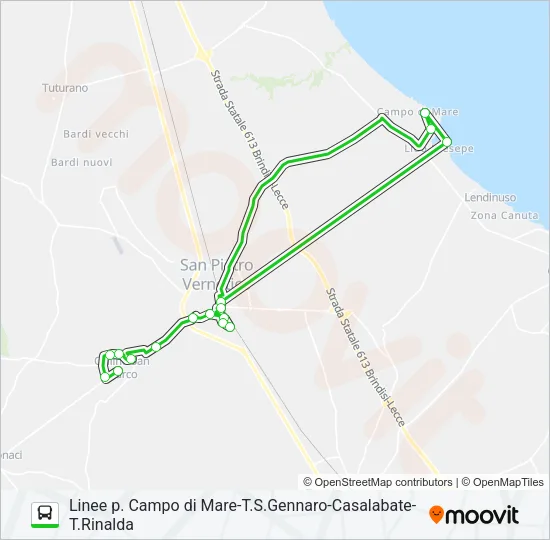 E/TRINAL Bus Line Map