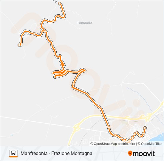 Percorso linea bus FRAZIONE MONTAGNA