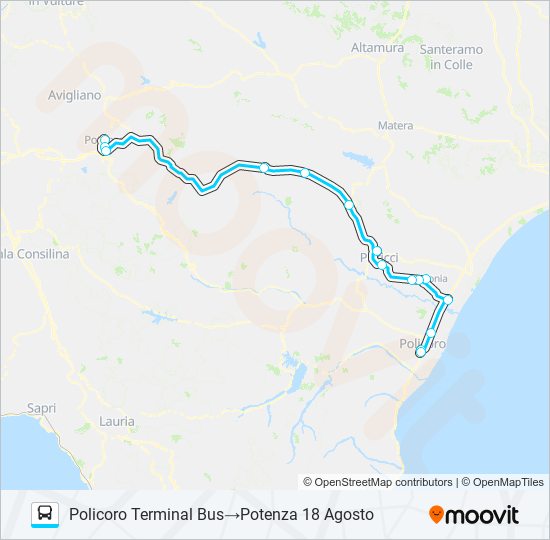 POLICORO-POTENZA bus Line Map