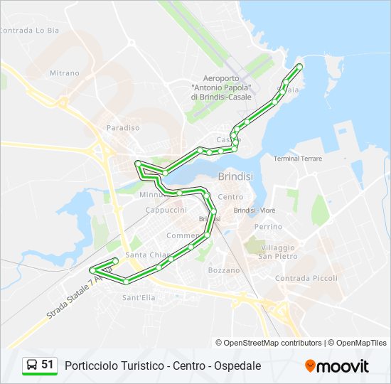 51 bus Line Map