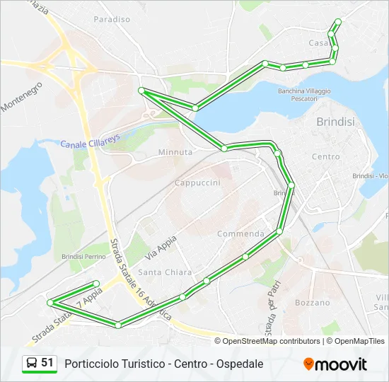 51 Bus Line Map