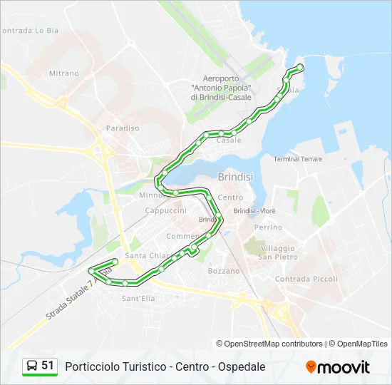 51 Bus Line Map