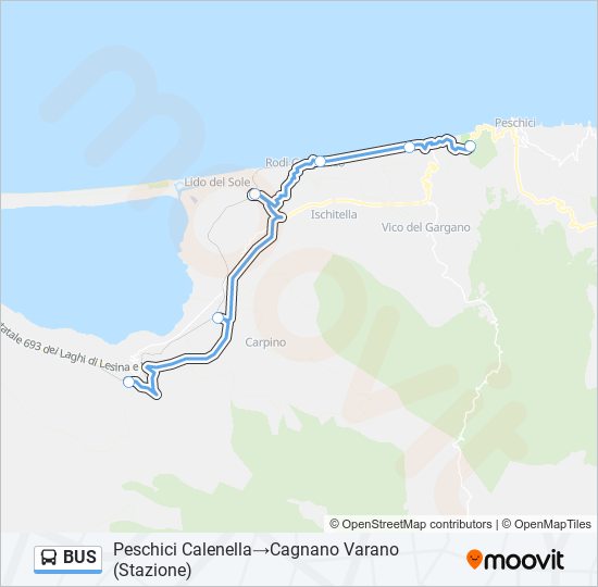 Mappa della linea BUS