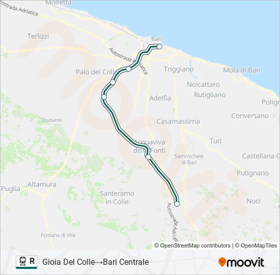 R train Line Map