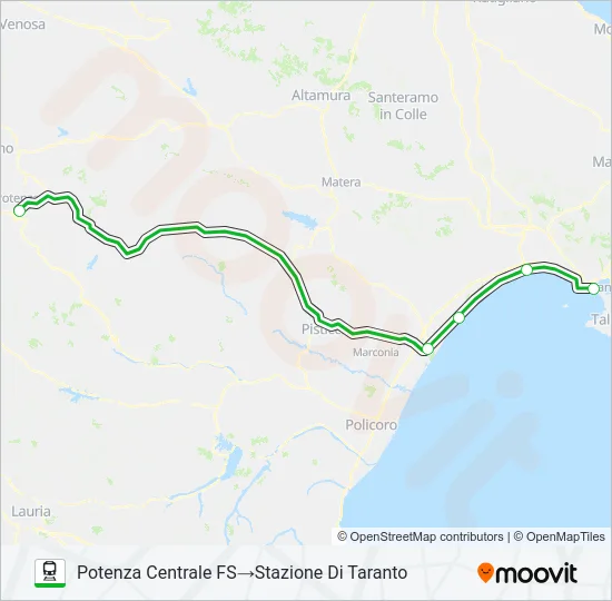 FS TARANTO-POTENZA C.LE Train Line Map