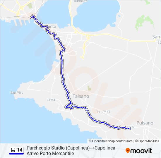 14 bus Line Map