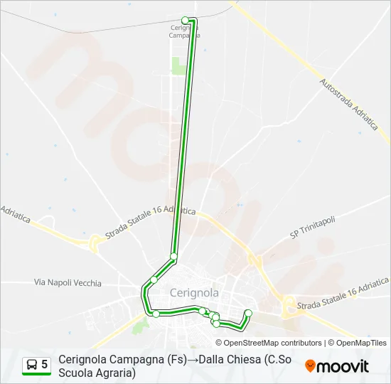 5 Bus Line Map