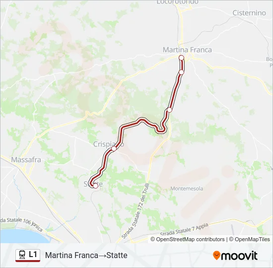 L1 Train Line Map