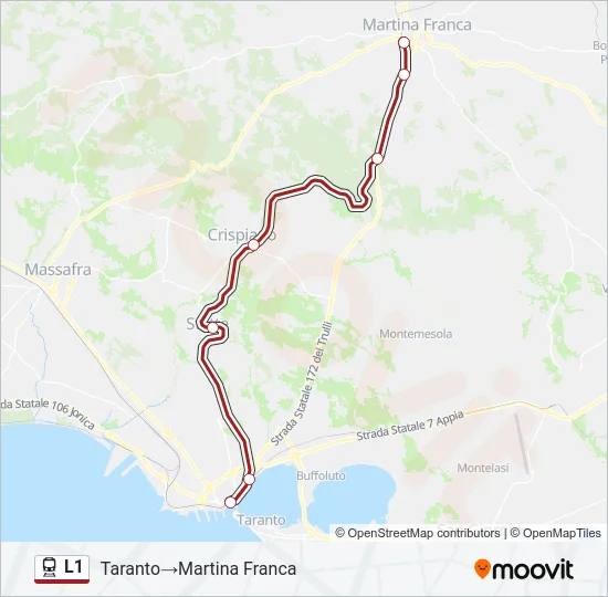 L1 Train Line Map