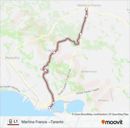 L1 Train Line Map