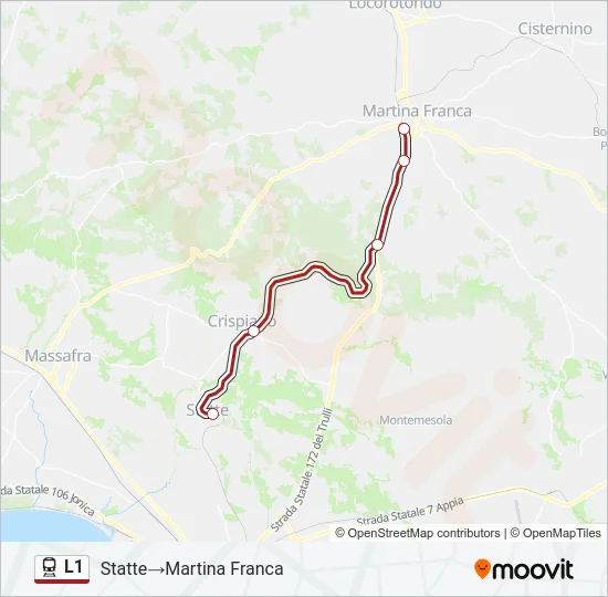L1 Train Line Map