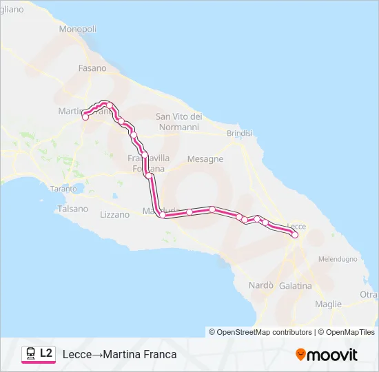 L2 Train Line Map