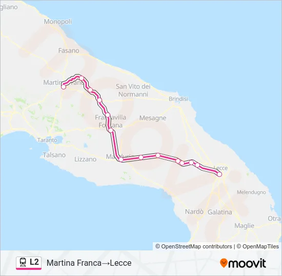 L2 Train Line Map