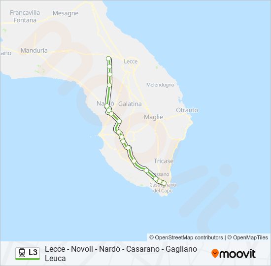 Percorso linea treno L3